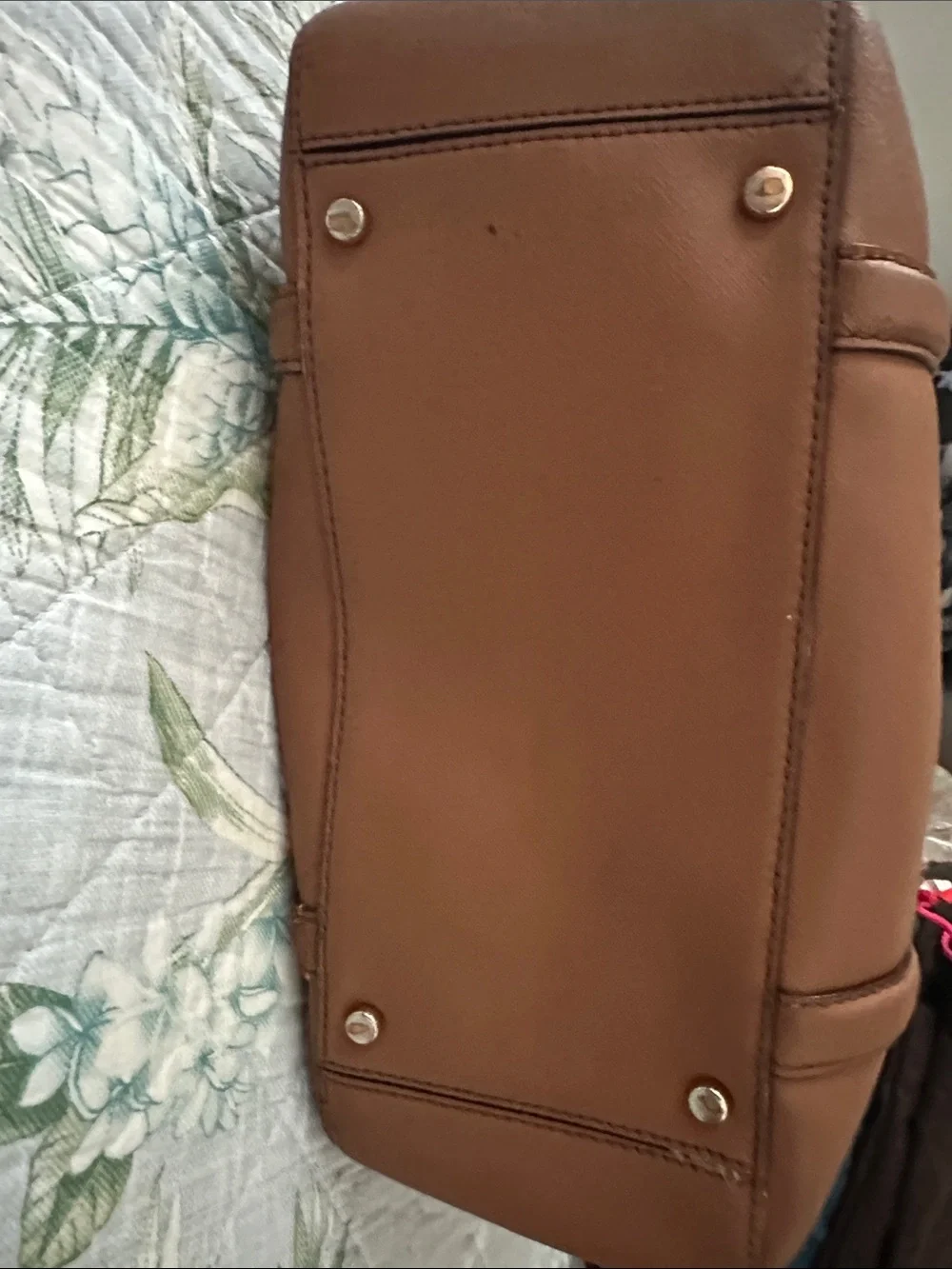 Kate Spade Medium Brown Leather Tote with Gold Hardware